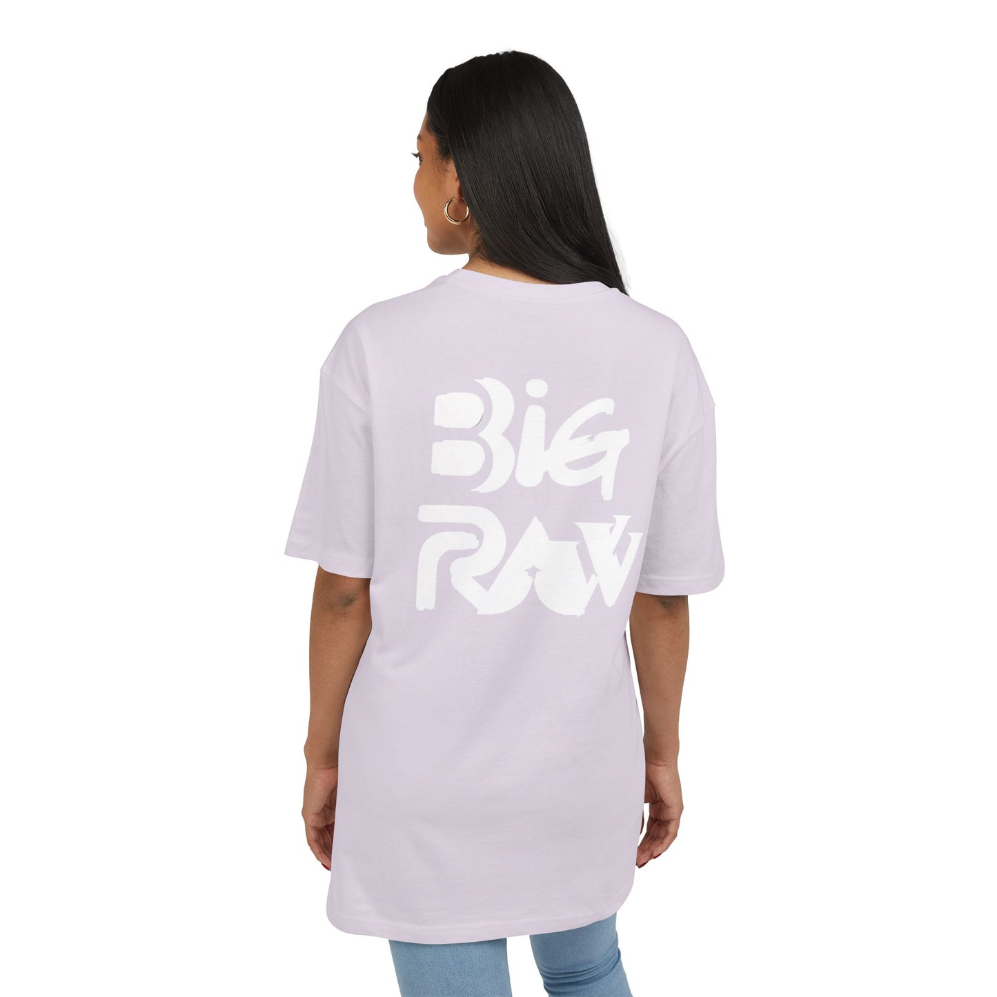 Oversize Tee Big Raw Print Unisex Heavy T-Shirt