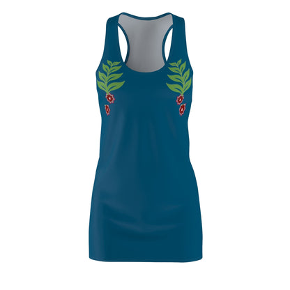 Vibrant Floral Racerback Dress for Women | for Summer Days, Beach Trips, Comfort & Style Printify