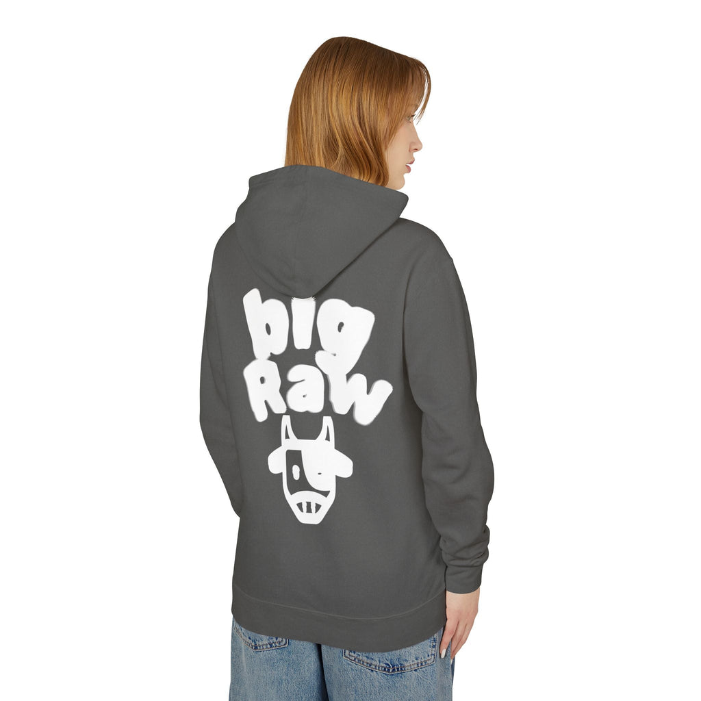 Big Raw Unisex Lightweight Hooded Sweatshirt - Cozy Casual Wear, Perfect for Everyday Use, Gift for Friends, Trendy Hoodie Printify