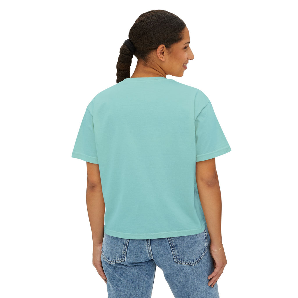 Women's Boxy Tee - 'EYES wideopen' | Casual Tee, Gift for Her, Relaxed Fit Top, Everyday Wear, Trendy Apparel Printify