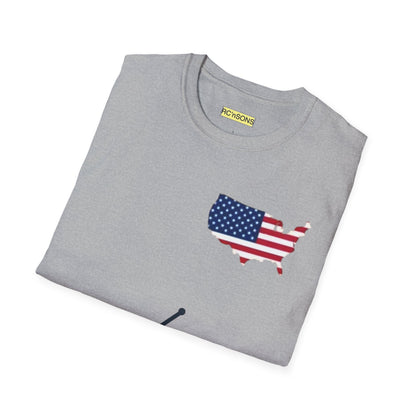 American Flag Tee - Unisex Softstyle T-Shirt for Patriotic Celebrations, 4th of July, Veterans Day, Casualwear, Gift Idea