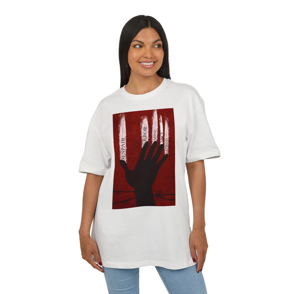 Bold Artistic Oversized Tee, Grunge Style Graphic Shirt, Unisex Urban Fashion, Statement Tee for Streetwear, Gift for Art Lovers Printify
