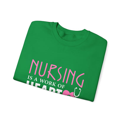 Nursing Is A Work Of Heart Unisex Sweatshirt Printify