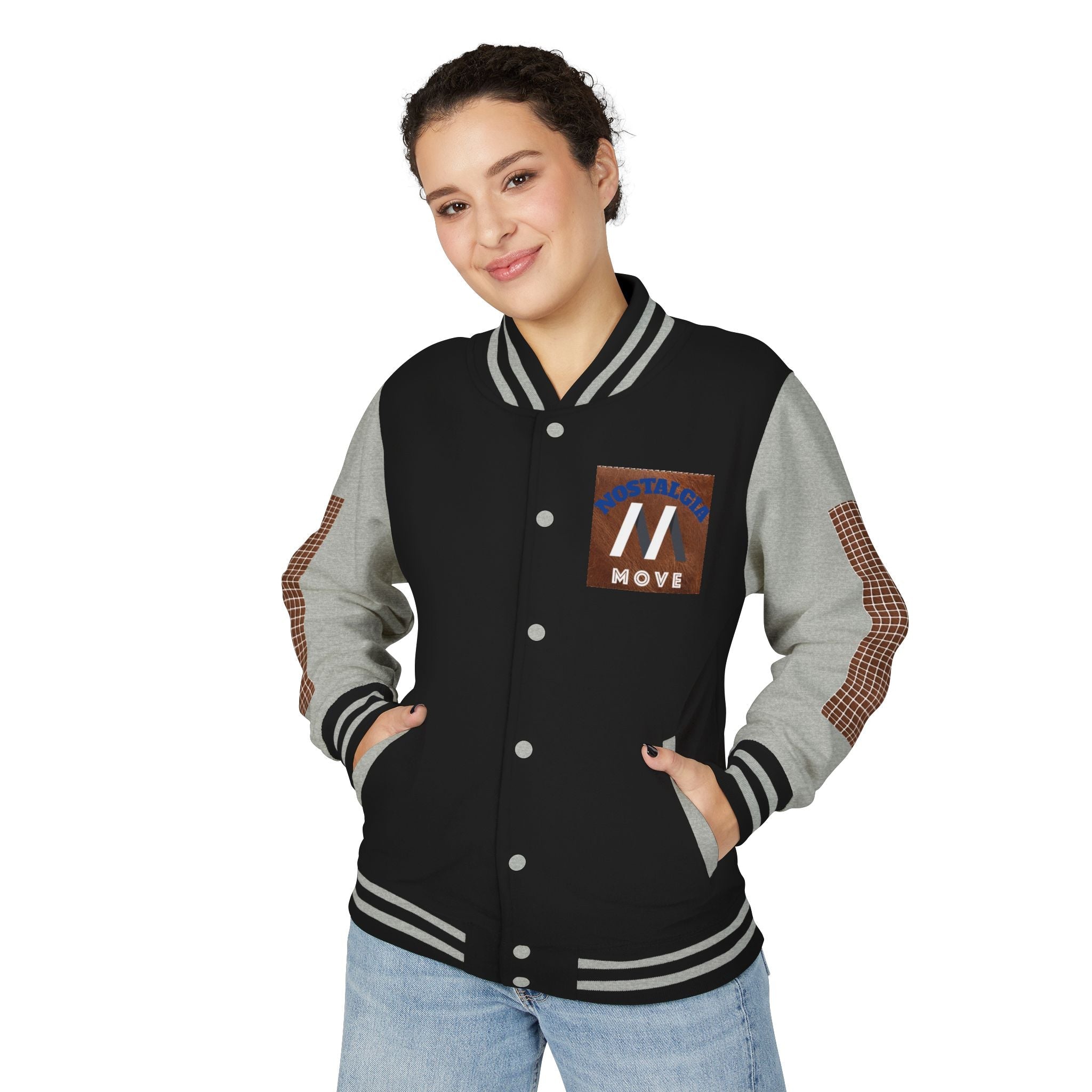 Vintage-Inspired Heavyweight Letterman Jacket, Unisex Varsity Jacket, Retro College Apparel, Perfect for Game Day, Nostalgia Move Style Printify