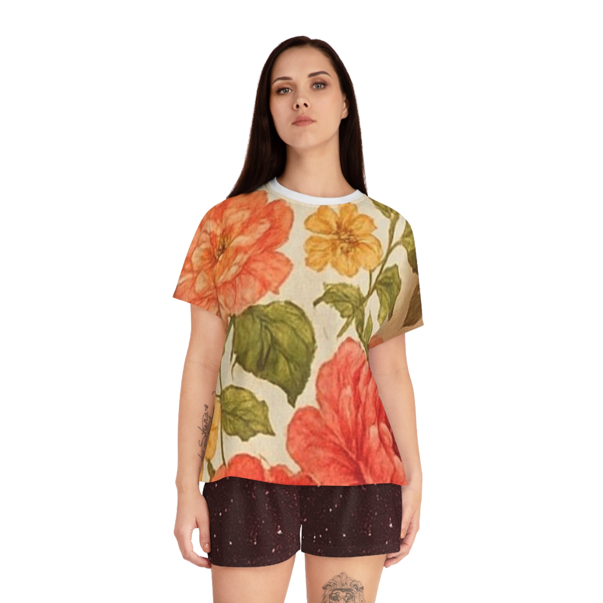 Floral Women's Short Pajama Set - Cozy Sleepwear for Summer Nights, Cute Loungewear, Perfect for Gift Giving, Relaxation at Home, [...] Printify