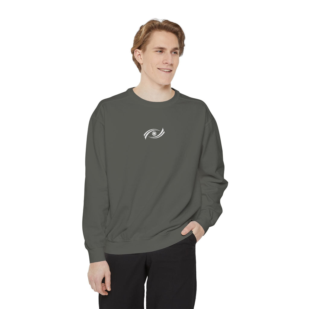 Garment-Dyed Sweatshirt, Cozy Unisex Pullover, Casual Comfortable Sweater, Perfect for Relaxing, Gift Idea for Friends and Family Printify