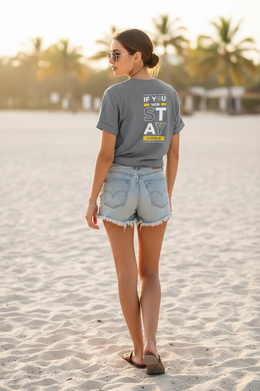 Humble Minimalist Tee — Yellow Box Logo Cotton T-Shirt