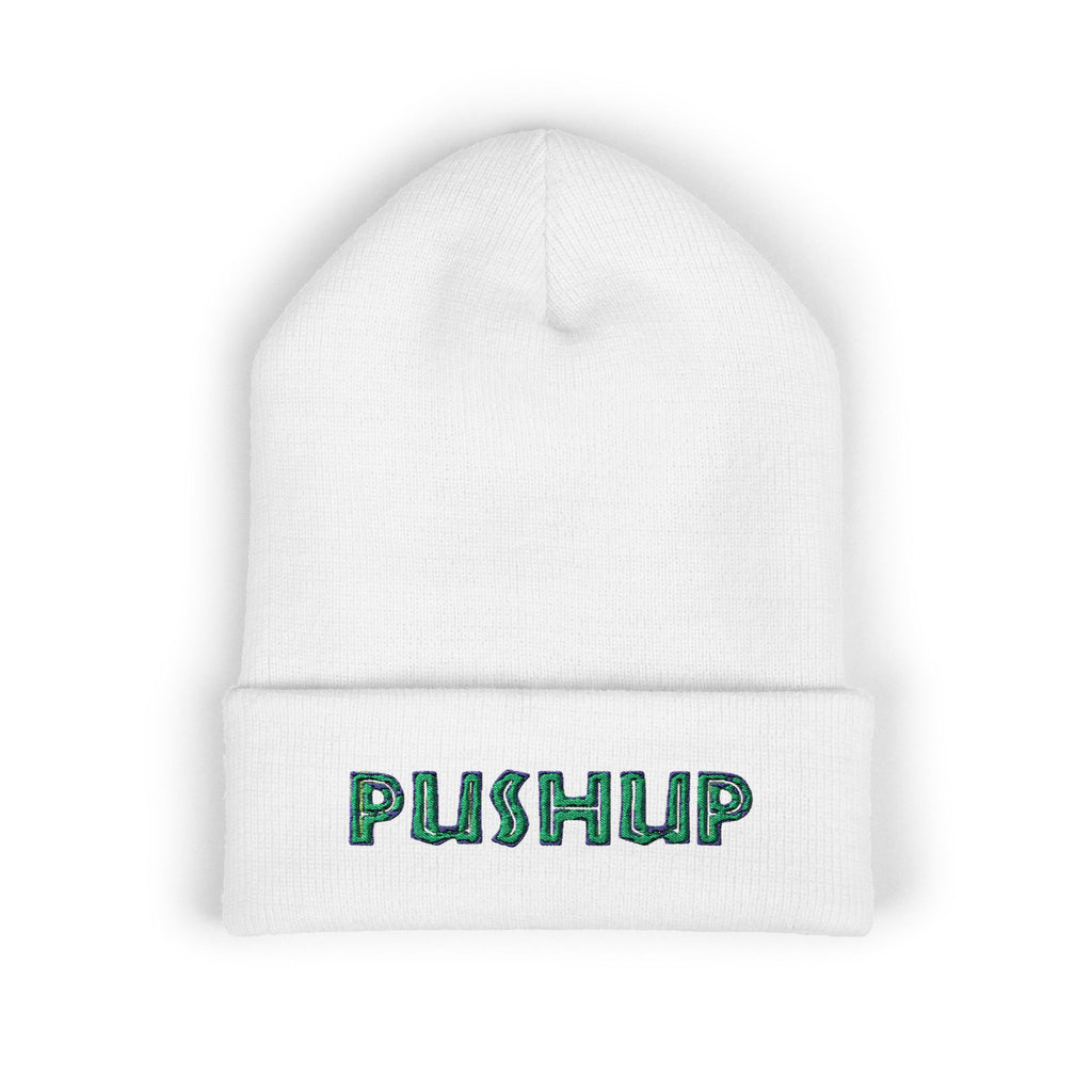 Embroidered Pushup Cuffed Beanie - Stylish Winter Accessory