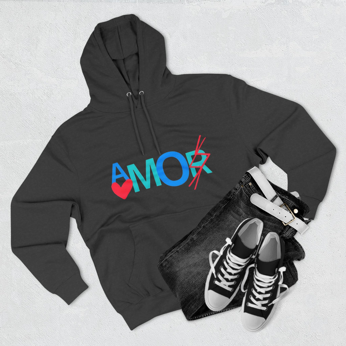 Amor Three-Panel Fleece Hoodie