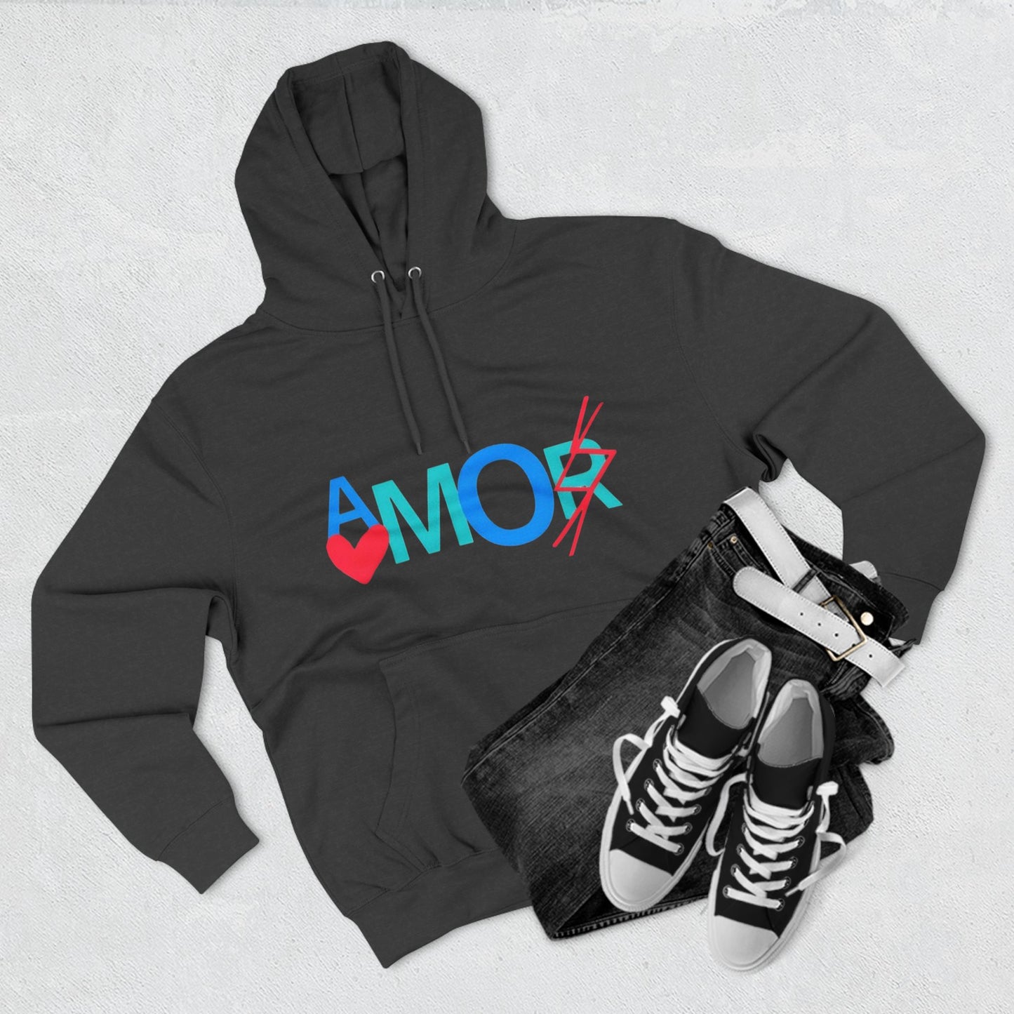 Amor Three-Panel Fleece Hoodie