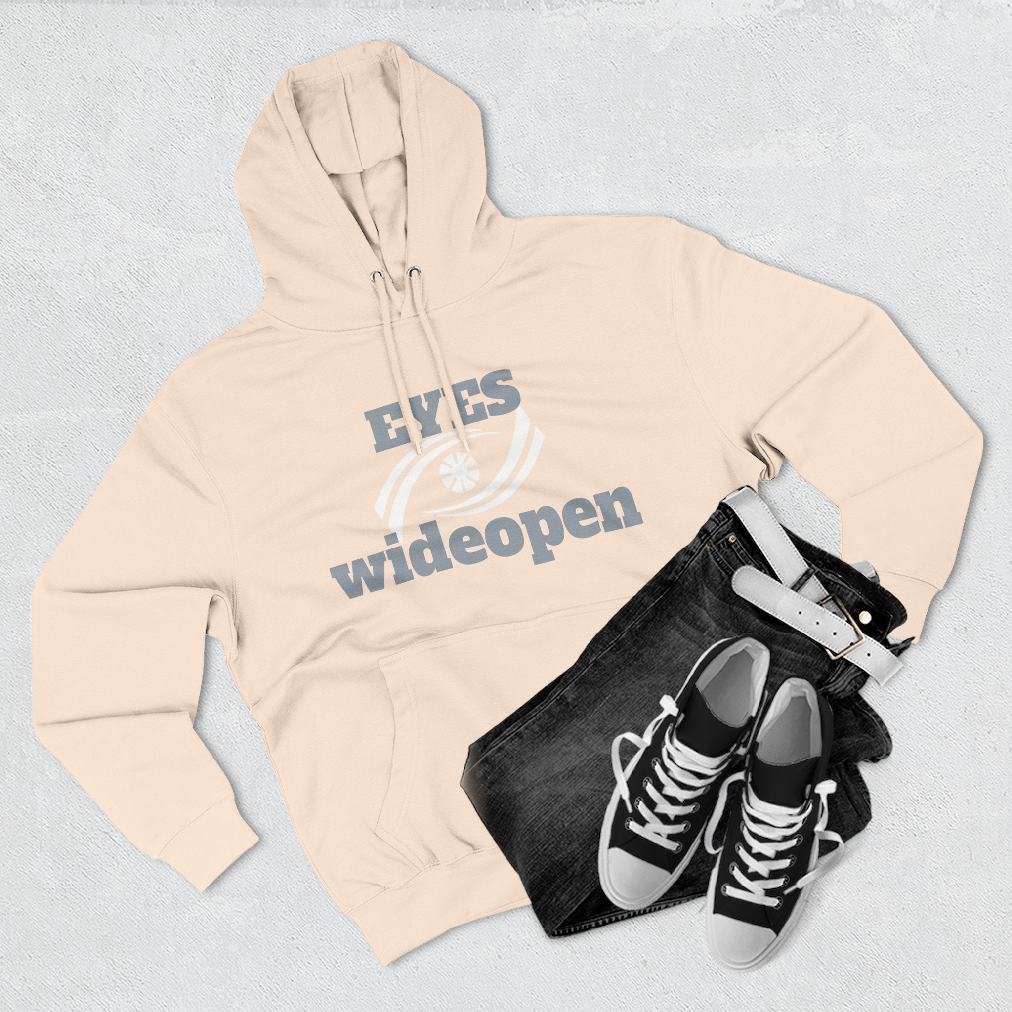 Eyes Wide Open Fleece Hoodie - Cozy Sweatshirt for Casual Wear, Gifts for Him/Her, Winter Wardrobe Essential, Unisex Hoodie, Relaxed Fit Printify