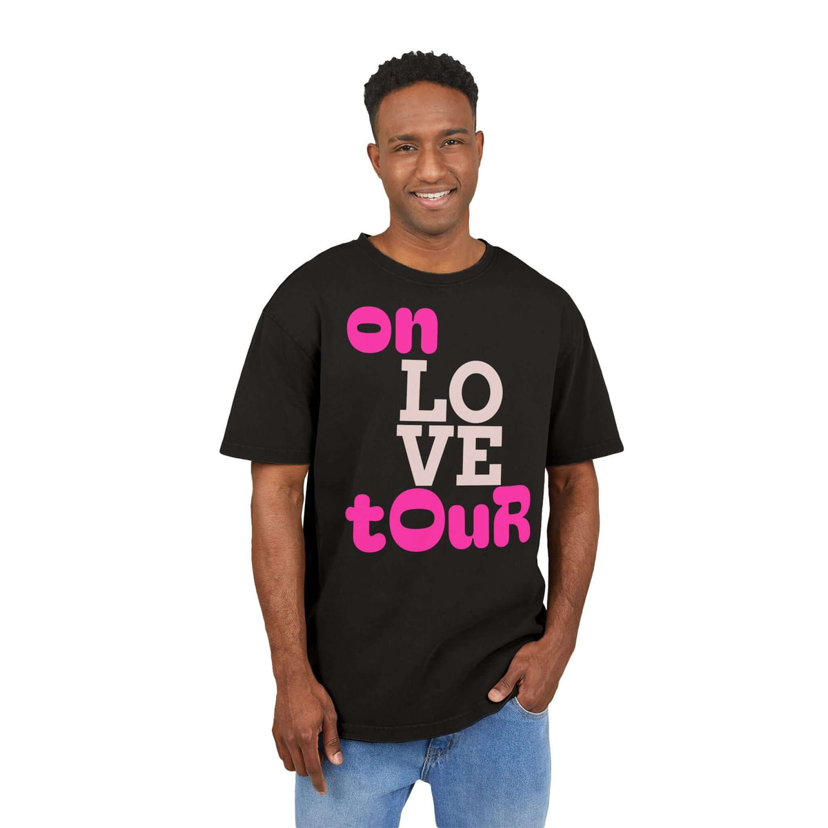 Oversized Tee On Love Tour Acid Washed Men's T-Shirt