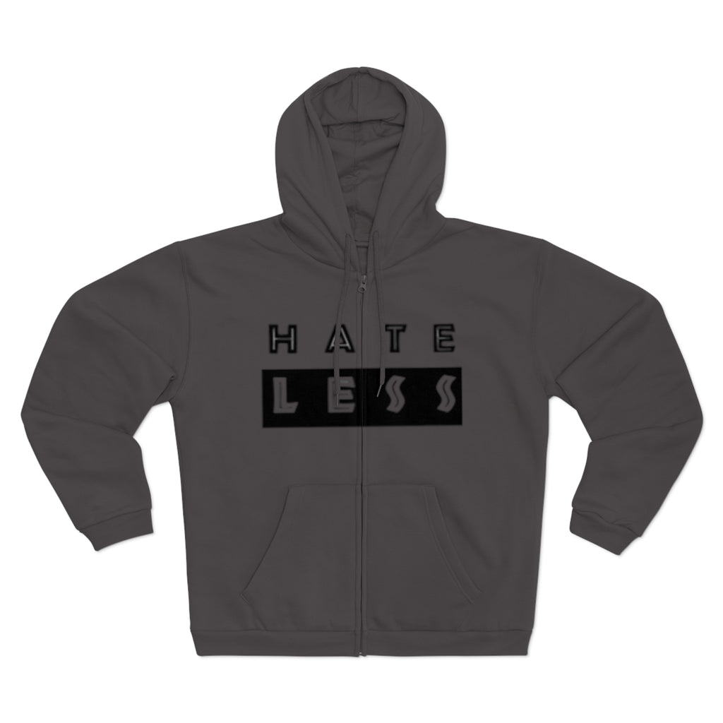 Unisex Hate Less Zip Hoodie - Comfortable & Stylish Sweatshirt for Positive Vibes
