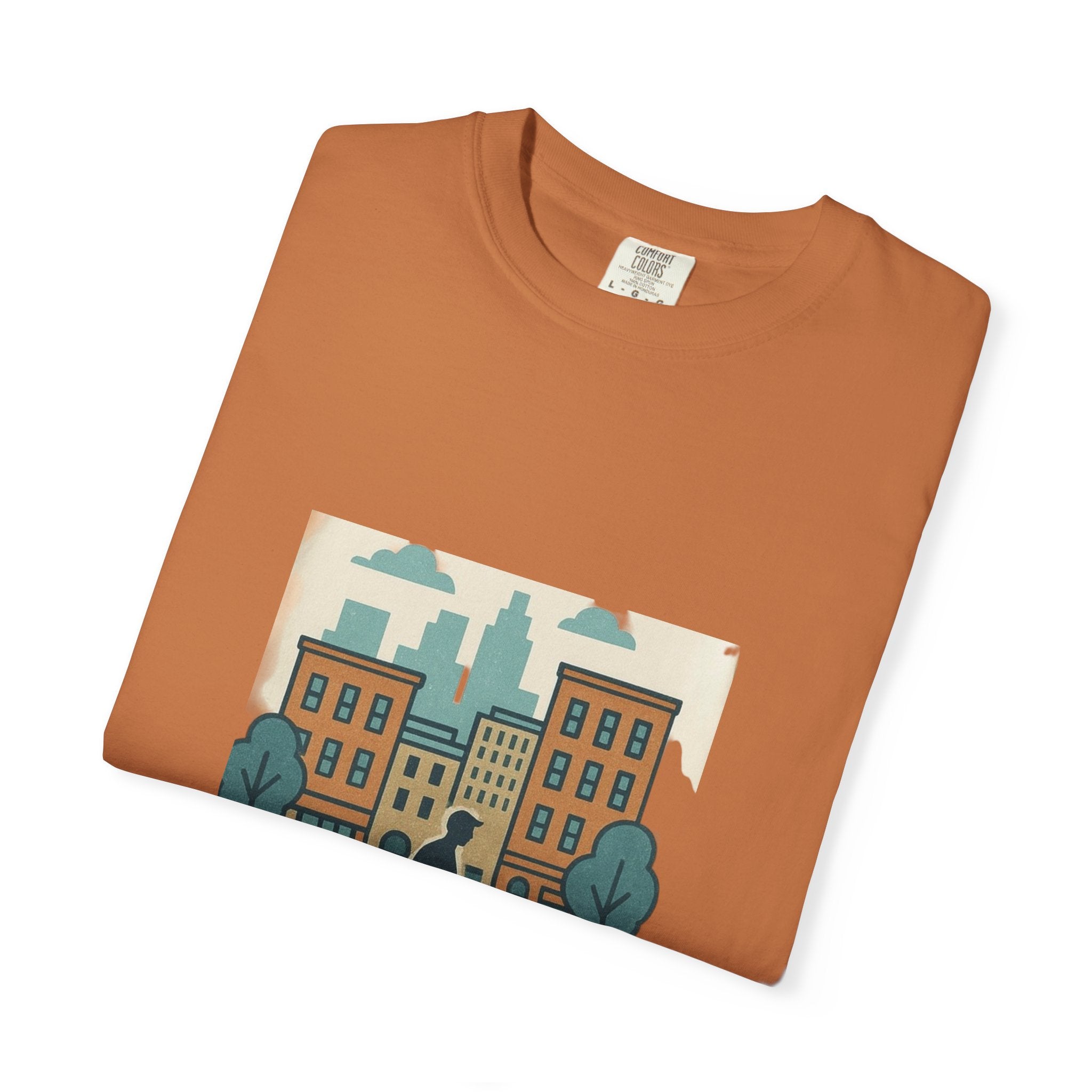 City Walk Unisex Garment-Dyed T-shirt, Urban Streetwear, Casual Fashion, Gift for City Lovers, Travel Enthusiast Apparel Printify