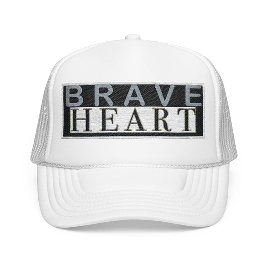 Brave Heart Foam Trucker Hat - Inspirational Cap, Casual Wear, Gift for Him, Adjustable Hat, Outdoor Fashion