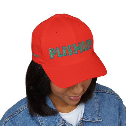 Motivational Embroidered Cap - 'PUSHUP' Structured Hat