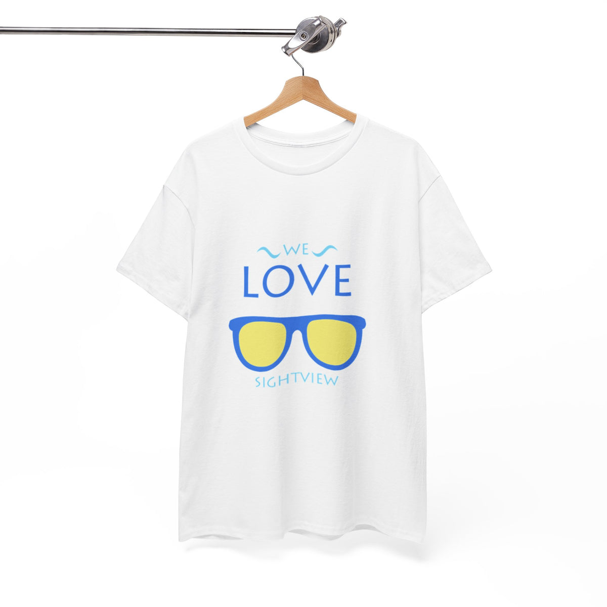 Unisex Heavy Cotton Tee - 'We Love Sightview' Sunglasses Design - Casual Summer Fashion
