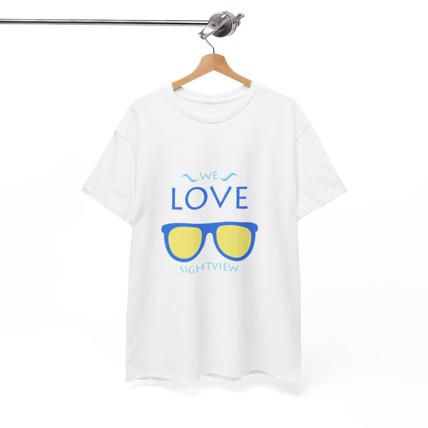 Unisex Heavy Cotton Tee - 'We Love Sightview' Sunglasses Design - Casual Summer Fashion