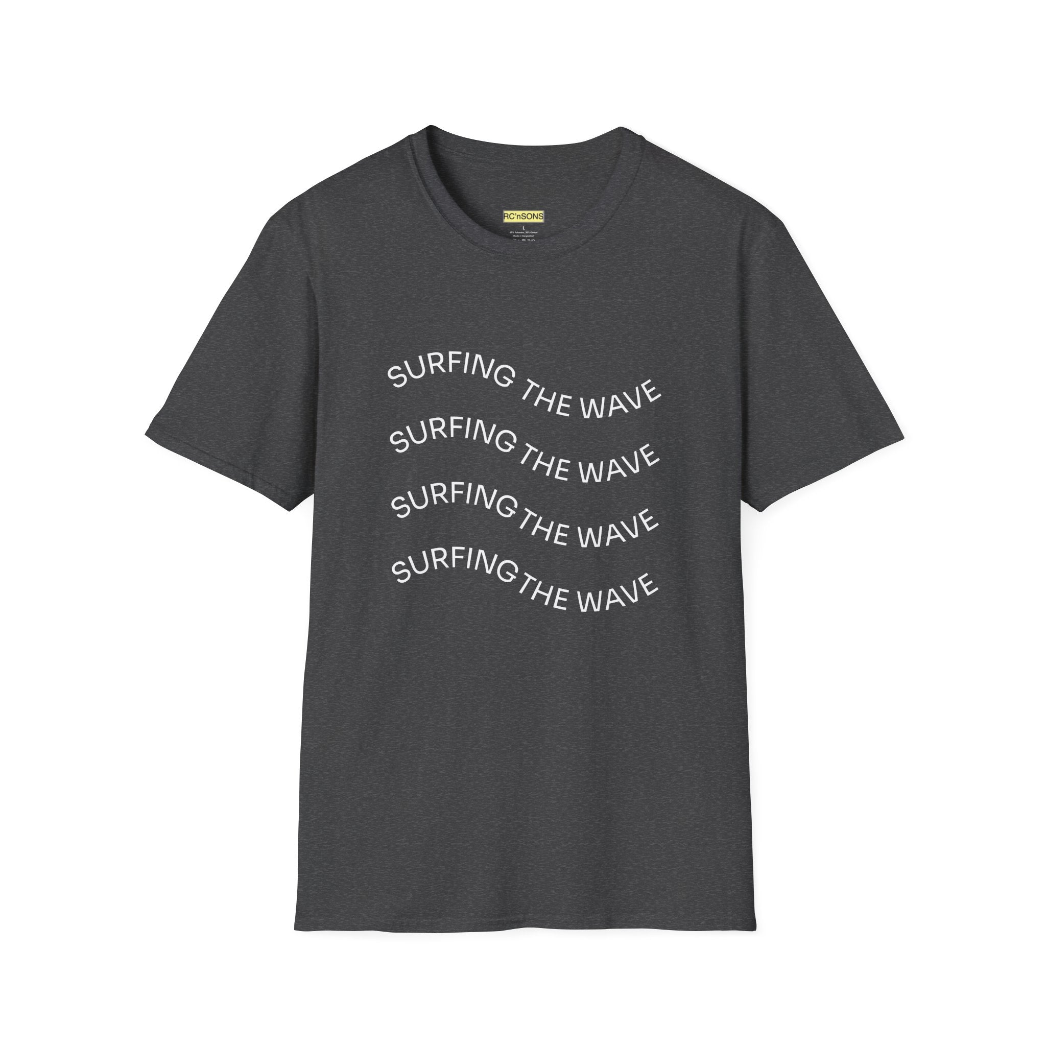 Surfing the Wave Unisex Softstyle T-Shirt, Beachwear, Summer Apparel, Gift for Surfers, Casual Tee, Surfing Theme Shirt
