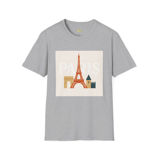 Chic Parisian Graphic Tee, Travel Shirt, Eiffel Tower T-Shirt, Gift for Travelers, Casual Wear Printify