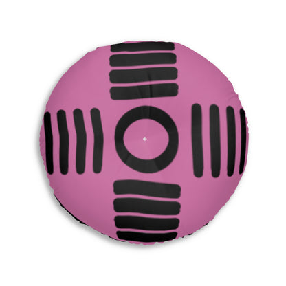 Pink Round Tufted Floor Pillow, Bohemian Decor, Lounge Cushion, Yoga Pillow, Meditation Cushion, Floor Seating