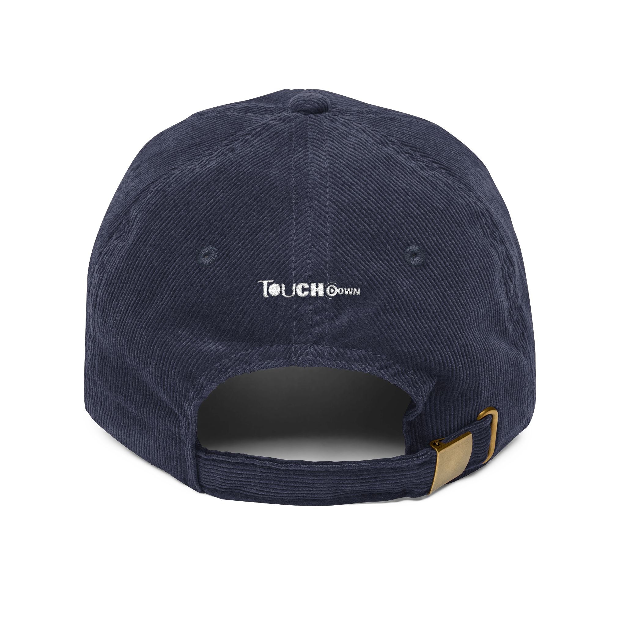 Touchdown Corduroy Cap, Embroidered Sports Hat, Casual Look, Gift for Sports Lovers, Year-round Accessory, Unisex Style