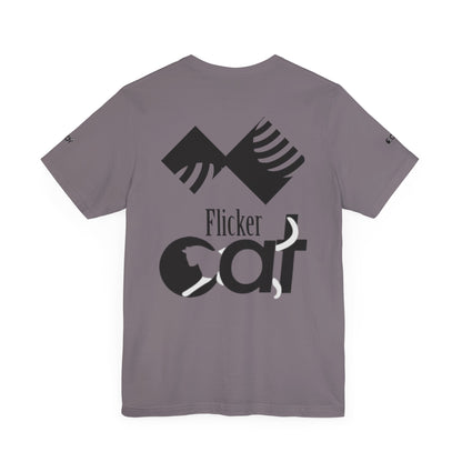 Flicker Cat Graphic Tee - Unisex Jersey Short Sleeve T-Shirt for Cat Lovers