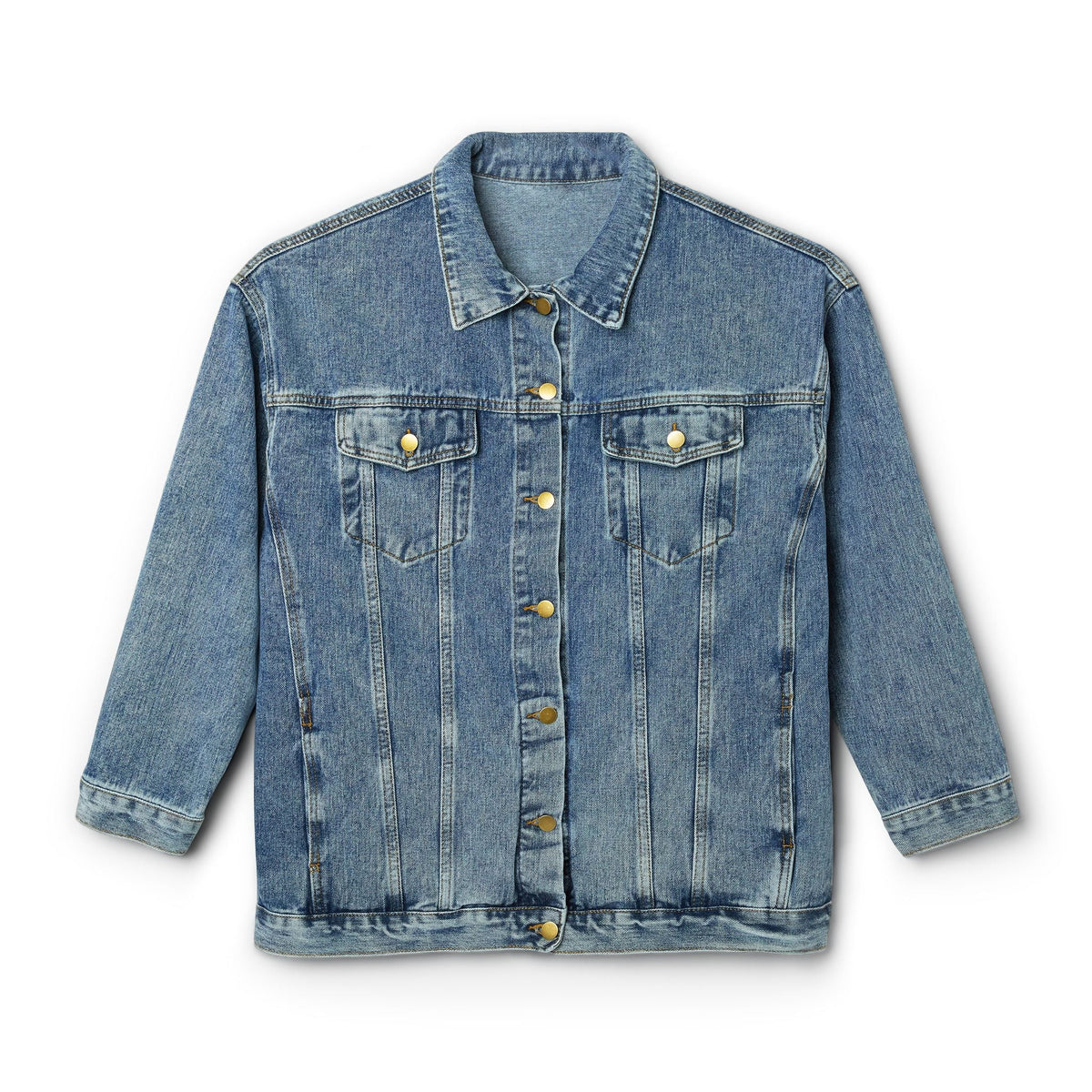 Nostalgic Women's Denim Jacket, Vintage Denim Jacket, Casual Style Jacket, Statement Jacket Printify