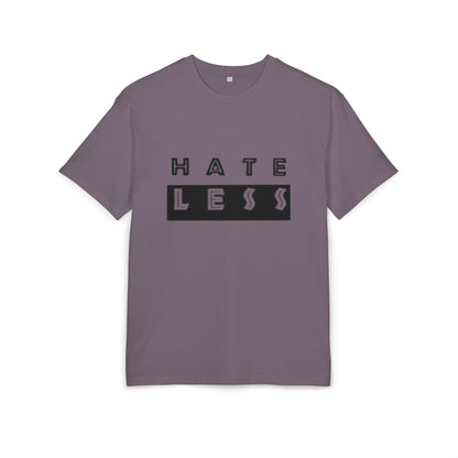 Hate Less Unisex Heavy Oversize Tee - Casual Statement Shirt for Positive Vibes