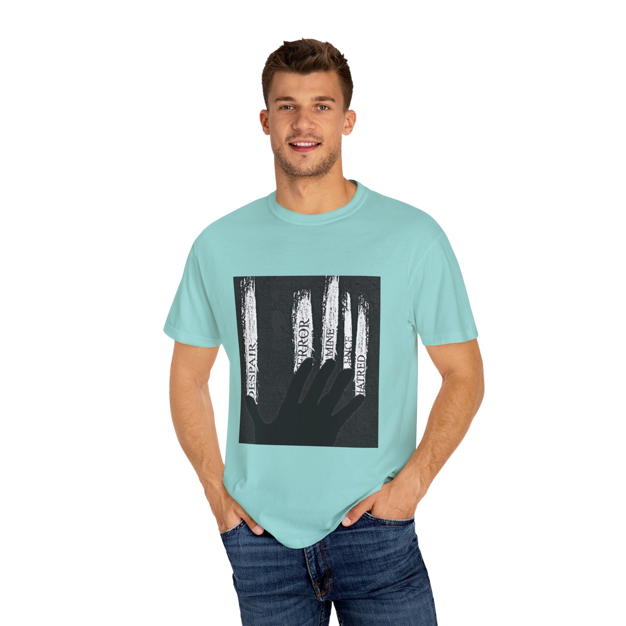 Garment-Dyed T-shirt, Unisex Black Graphic Tee, Motivational Shirt, Casual Streetwear, Perfect Gift for Friends Printify