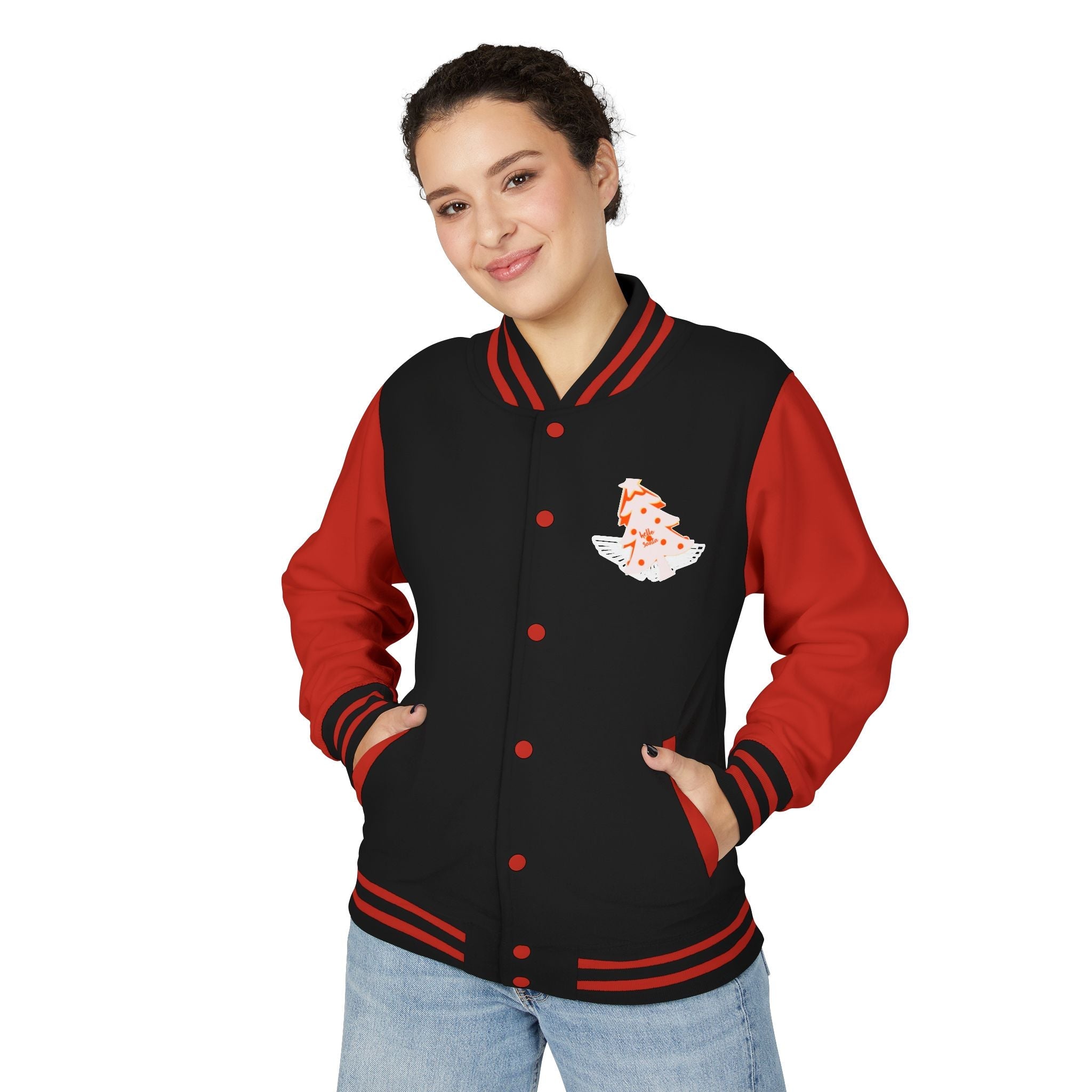 Letterman Jacket - 'hello santa' Design Printify