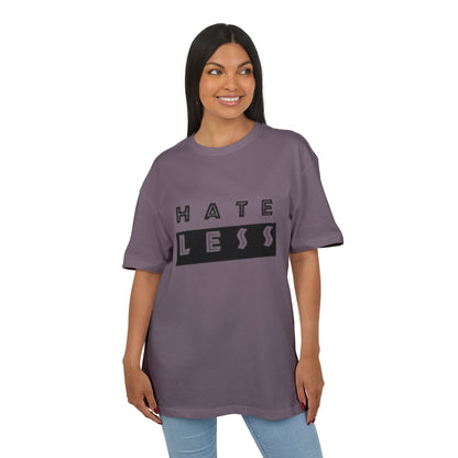 Hate Less Unisex Heavy Oversize Tee - Casual Statement Shirt for Positive Vibes