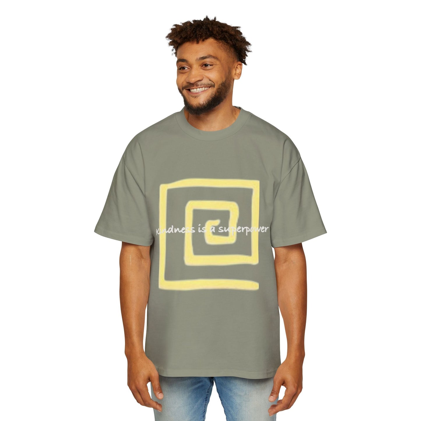 Oversized Tee - Kindness is a Super Power Graphic Design Shirt for Men Printify