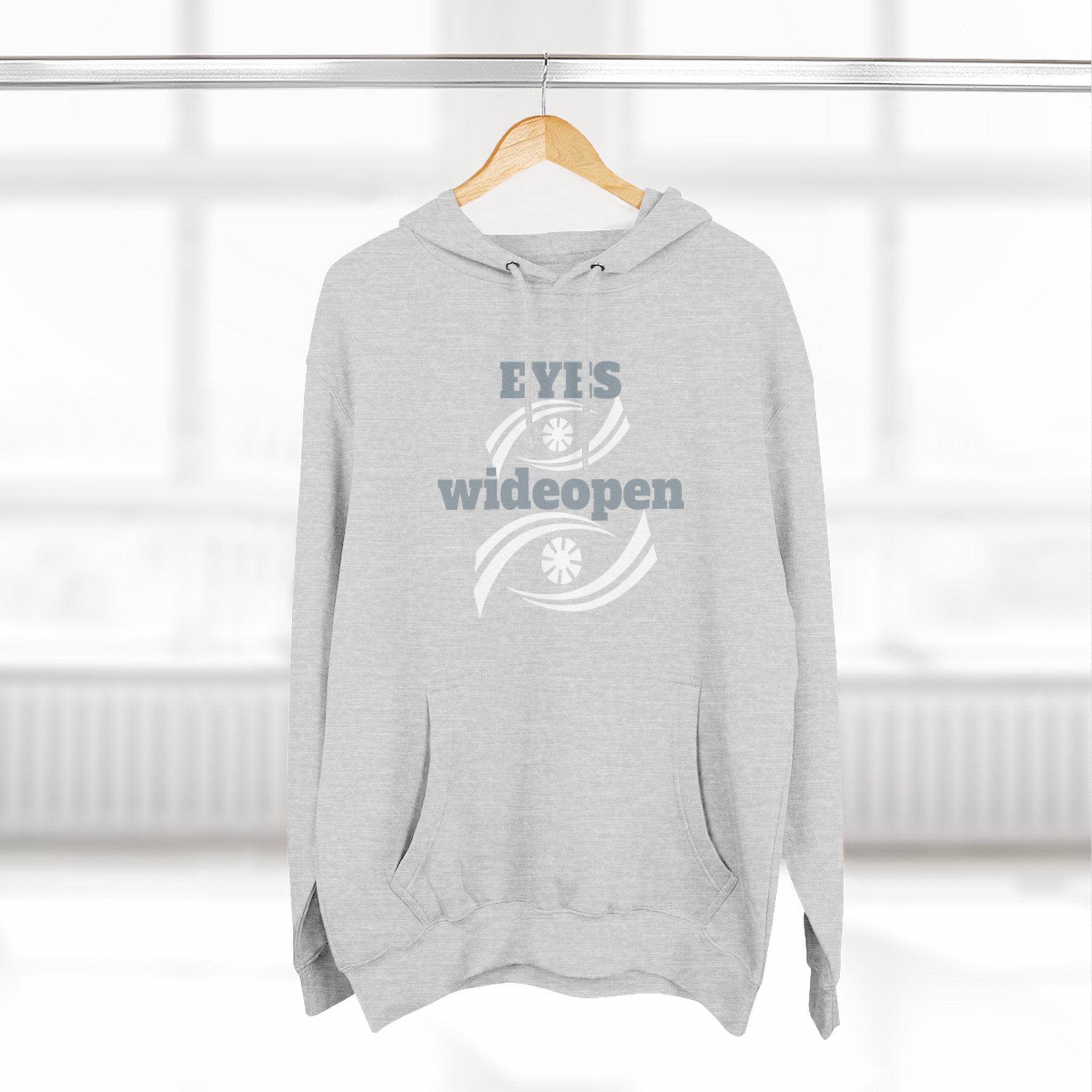 Fleece Hoodie, Cozy Warmth, Casual Style, Perfect for All Seasons, Gift for Friends, EYES wideopen Design