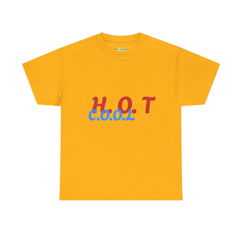 Cool & Trendy Unisex Heavy Cotton Tee - H.O.T. C.O.O.L. Graphic Shirt, Casual Wear, Gift for Friends, Summer Style, Streetwear Printify