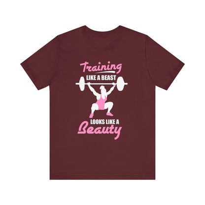 S’entraîner comme une bête ressemble à un tee-shirt unisexe de beauté 