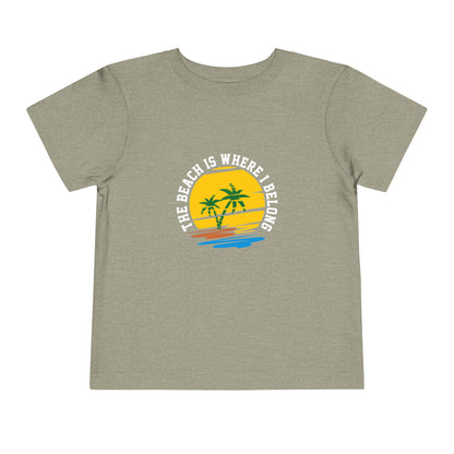 La plage est là où j’appartiens T-shirt pour tout-petits 