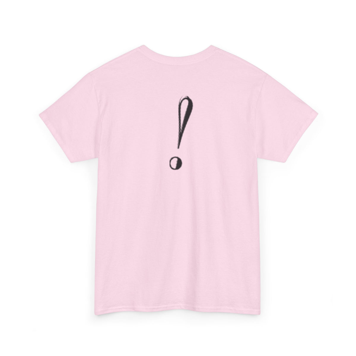 Unisex Heavy Cotton Tee with Bold Exclamation Mark Design - Casual Statement Shirt