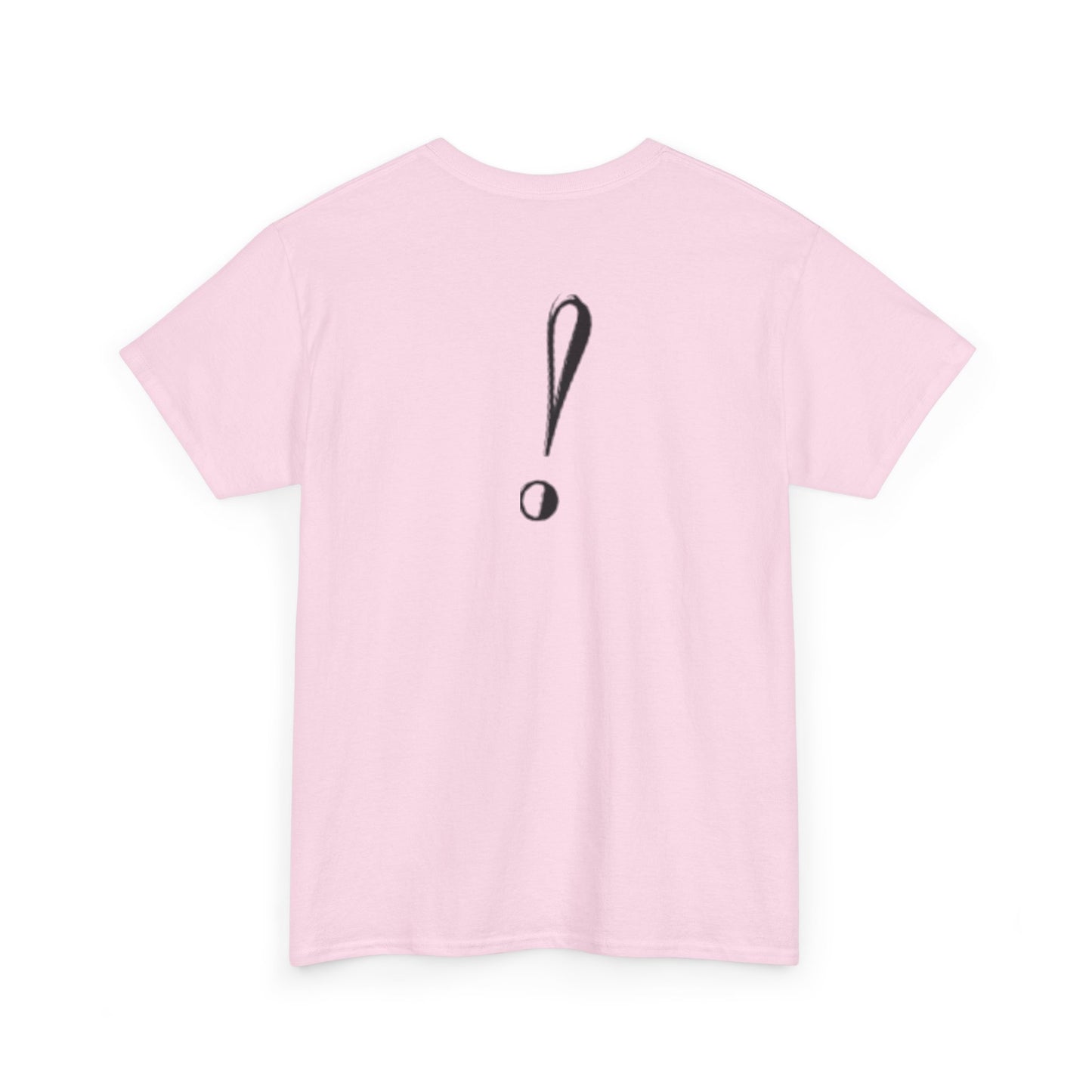 Unisex Heavy Cotton Tee with Bold Exclamation Mark Design - Casual Statement Shirt
