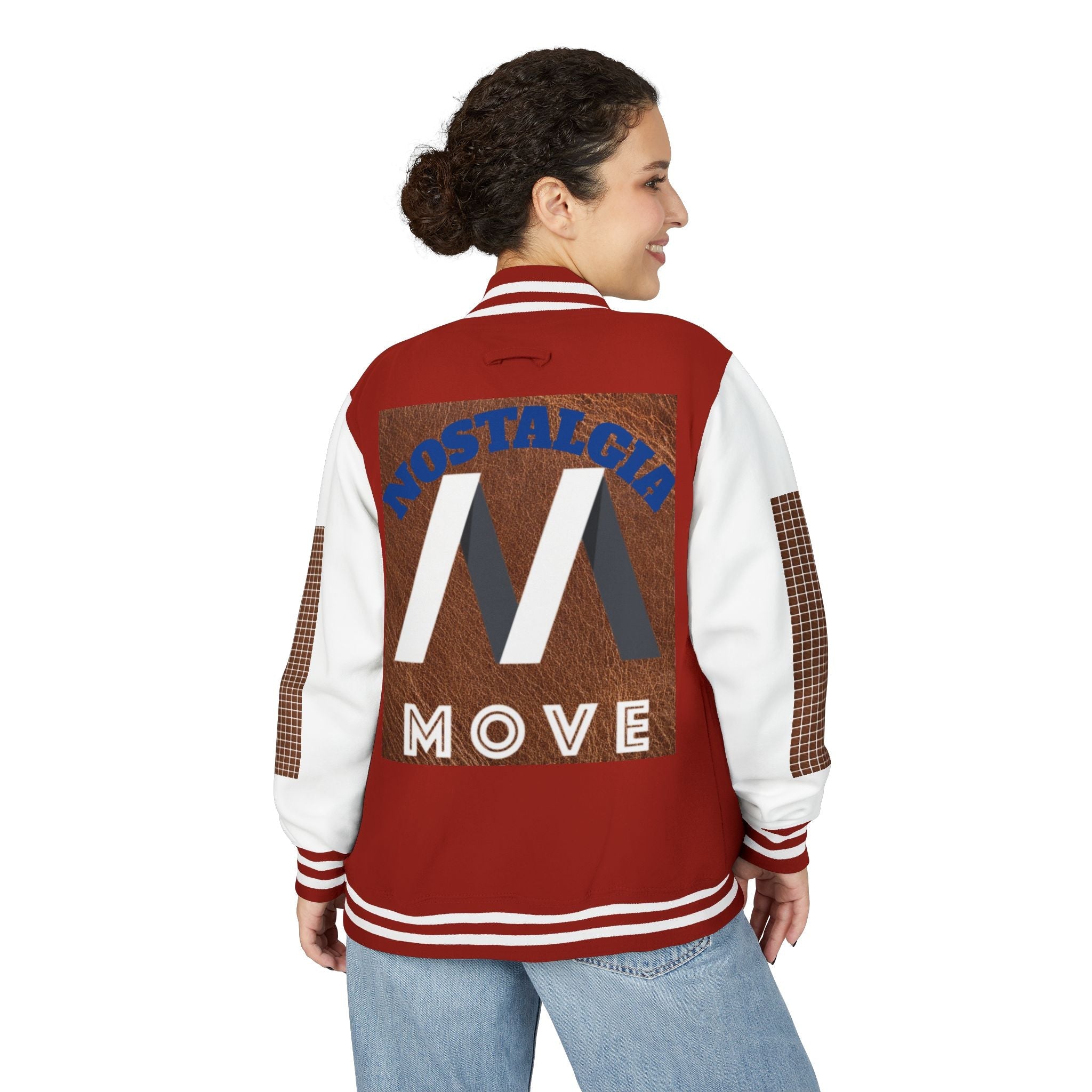 Vintage-Inspired Heavyweight Letterman Jacket, Unisex Varsity Jacket, Retro College Apparel, Perfect for Game Day, Nostalgia Move Style Printify