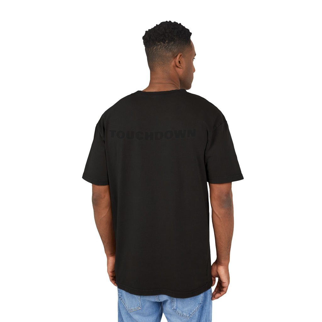 Men's Acid Washed Oversized Tee, Touchdown Graphic Shirt, Casual Style Tee, Gifts for Football Fans, Streetwear Essential