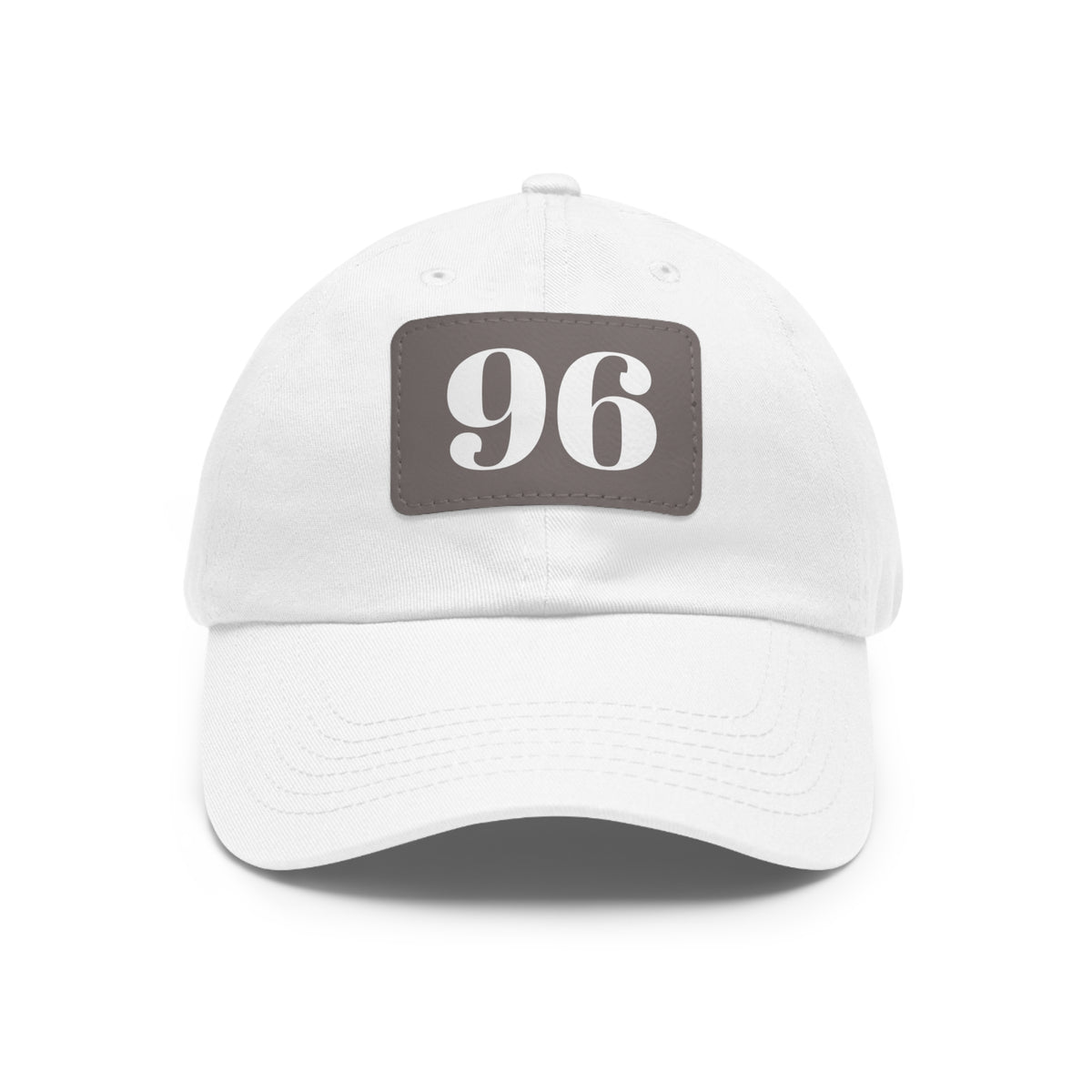 Dad Hat 96 Baseball Leather Patch Rectangle Design