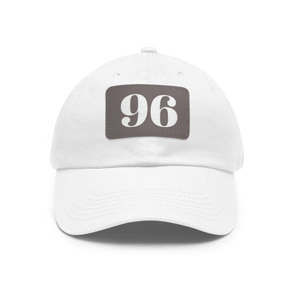 Dad Hat 96 Baseball Leather Patch Rectangle Design