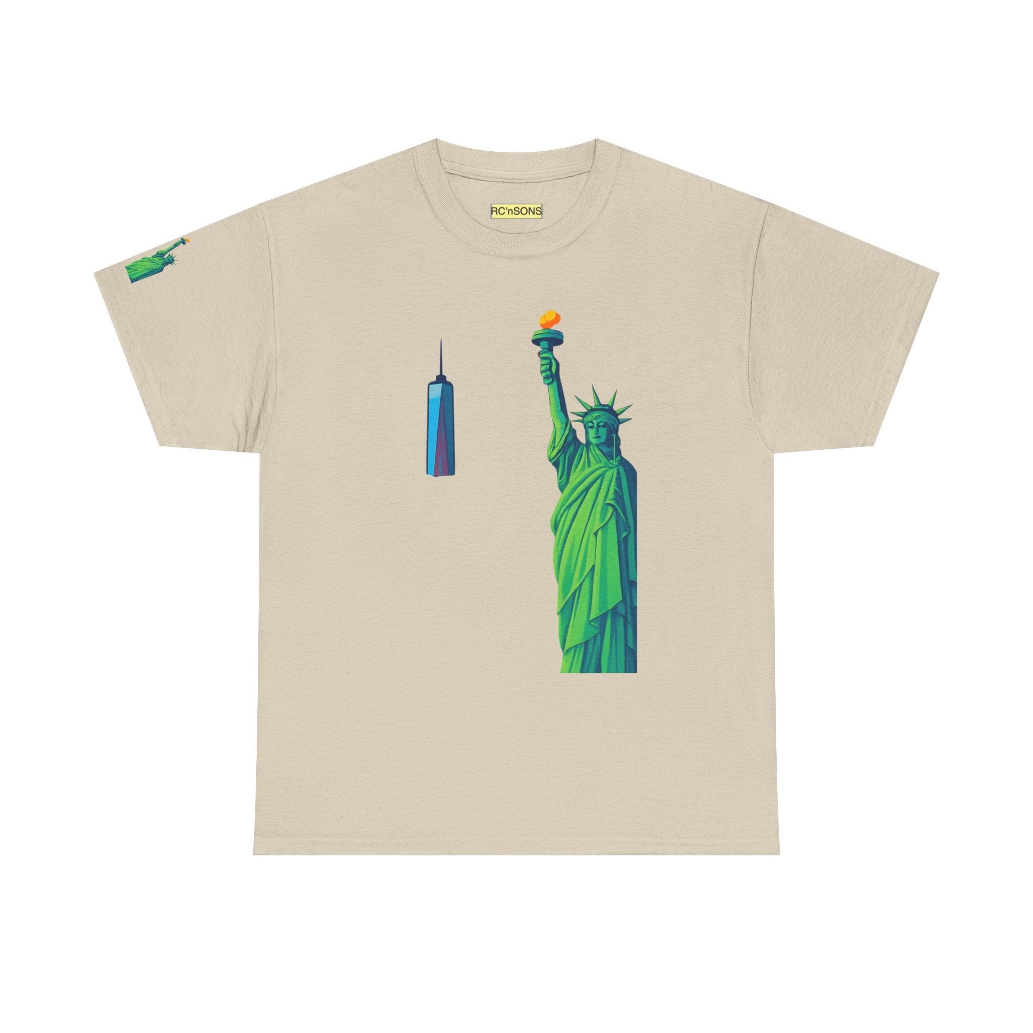 Statue of Liberty Tee, Unisex Heavy Cotton Tee, Graphic T-Shirt, Vintage Style Shirt, Gift for Freedom Lovers, New York Pride Printify