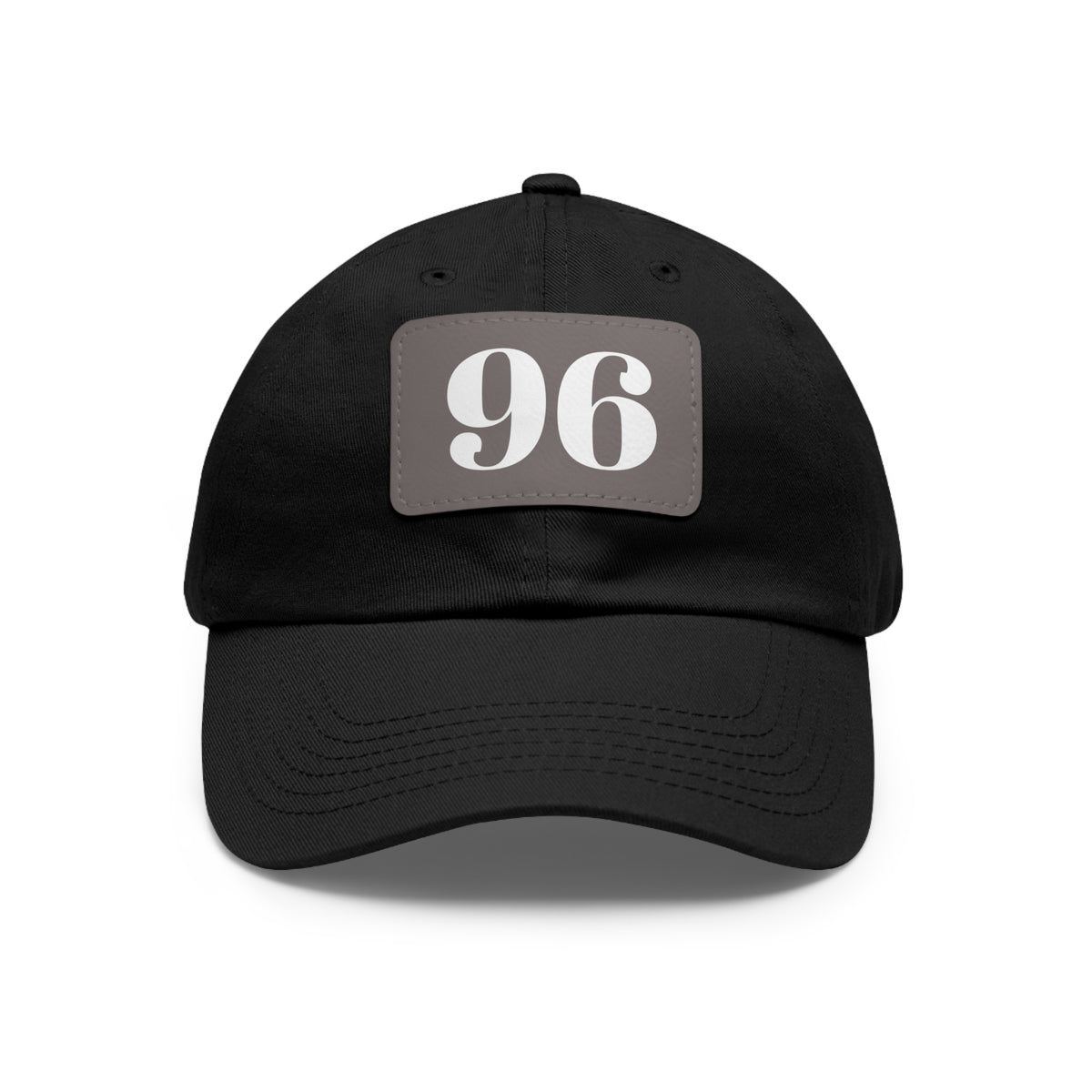 Dad Hat 96 Baseball Leather Patch Rectangle Design