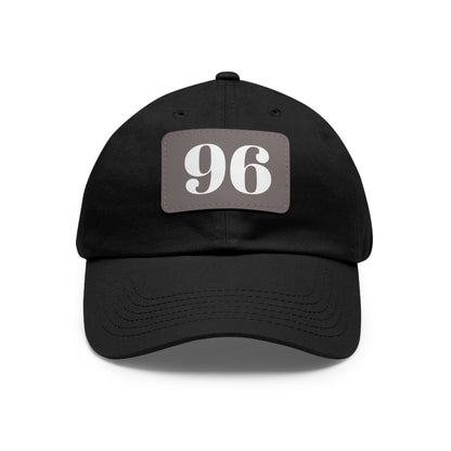 Dad Hat 96 Baseball Leather Patch Rectangle Design