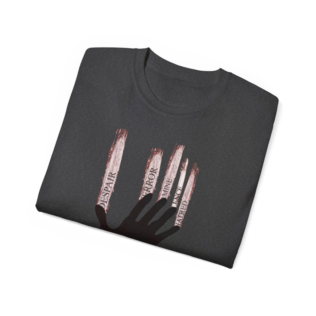 Bold Graphic Tee, Hand and Barbed Wire Design, Unisex Casual Shirt, Unique Art Apparel, Gift for Art Lovers Printify