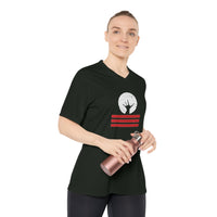Women's Performance V-Neck T-Shirt with Unique Graphic Design, Sports Tee, Workout Top, Casual Athletic Wear, Gift for Active Lifestyle Printify