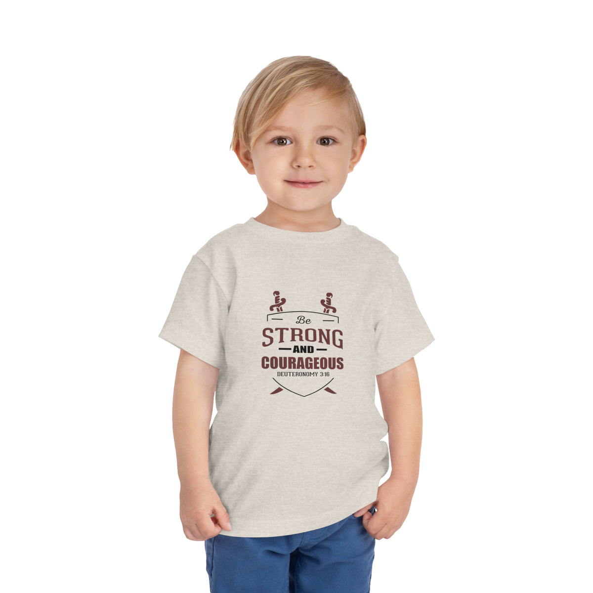 Soyez fort et courageux Tee-shirt pour tout-petits 