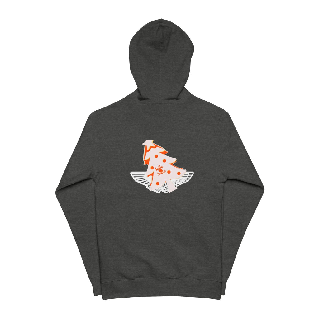 Unisex Fleece Zip Up Hoodie - 'hello Santa' Printify